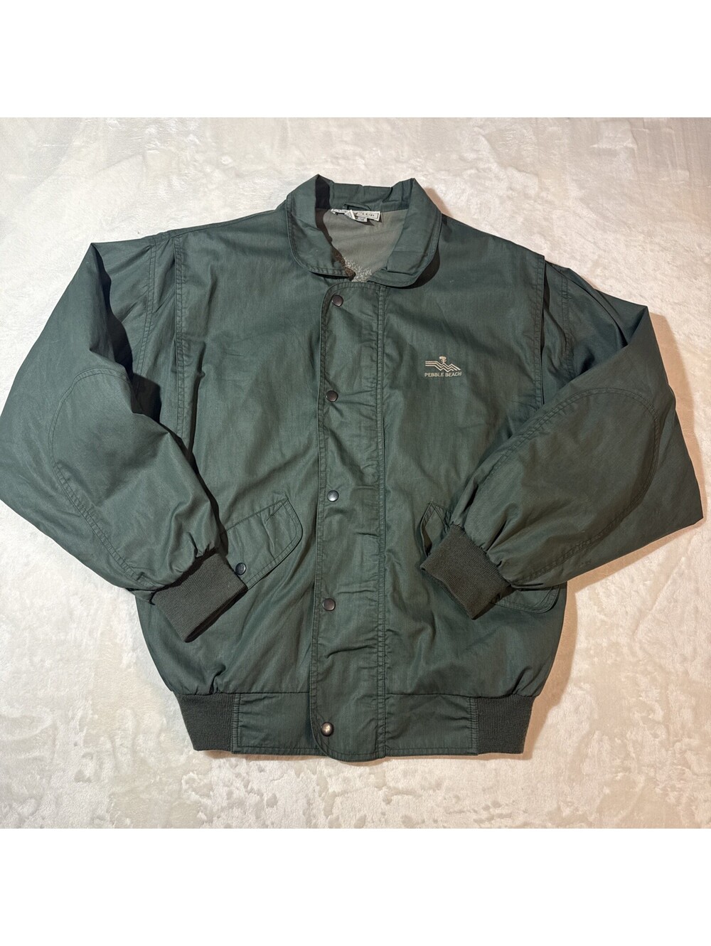 Izod Club vintage Golf jacket size MED Pebble Beach snap and zipper closure